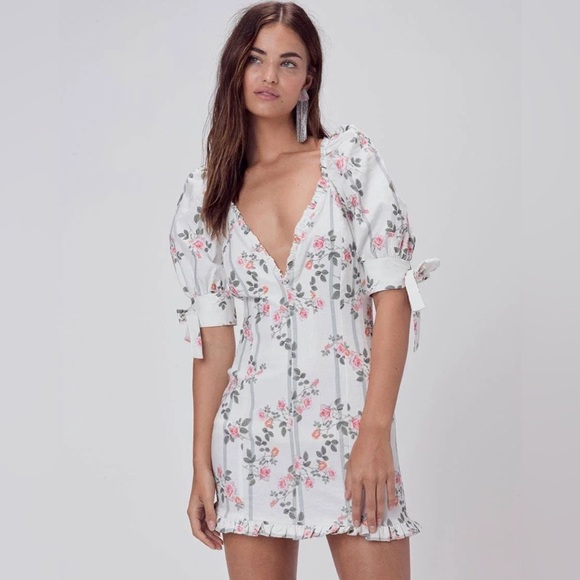 For Love And Lemons Dresses & Skirts - For Love & Lemons Rose Stripe Mini Dress in Ivory size small New with tags.